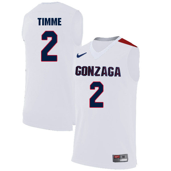 Men #2 Drew Timme Gonzaga Bulldogs College Basketball Jerseys Sale-White